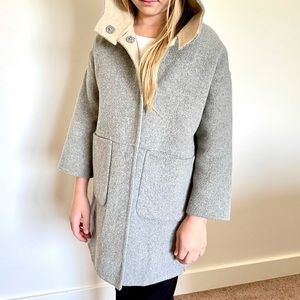 Zara wool blend coat with a hood